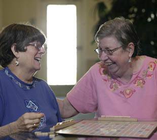 senior living residents playing games in Gainesville