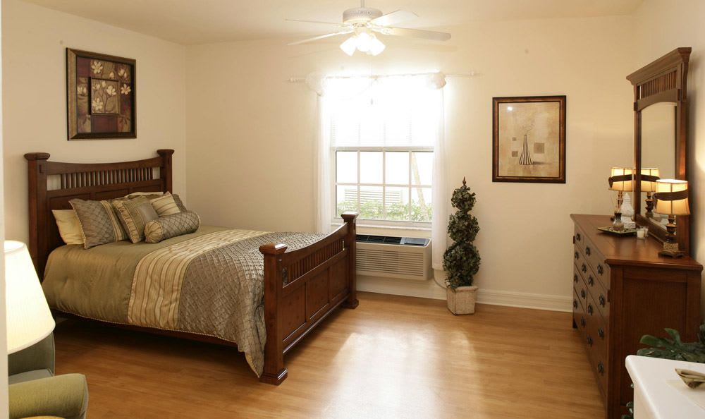 Our senior living facility bedroom in Naples