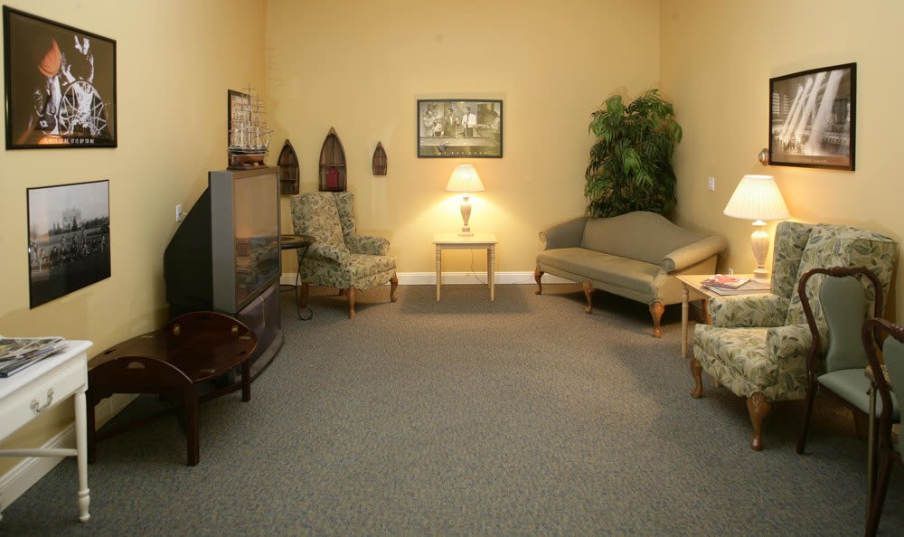 Our living rooms at our senior living facility in Naples