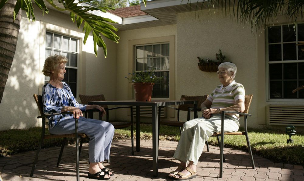 Hangout outside at our senior living facility in Naples