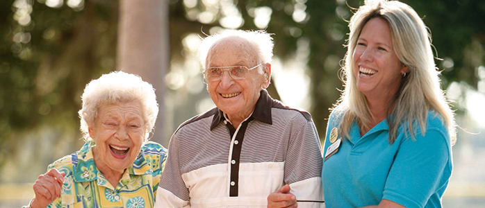 Happy smiling residents at Harbor Chase