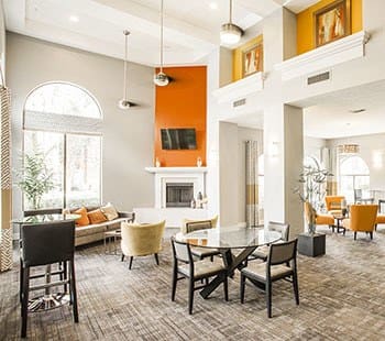 Beautifully decorated club house interior at Elle at The Medical Center