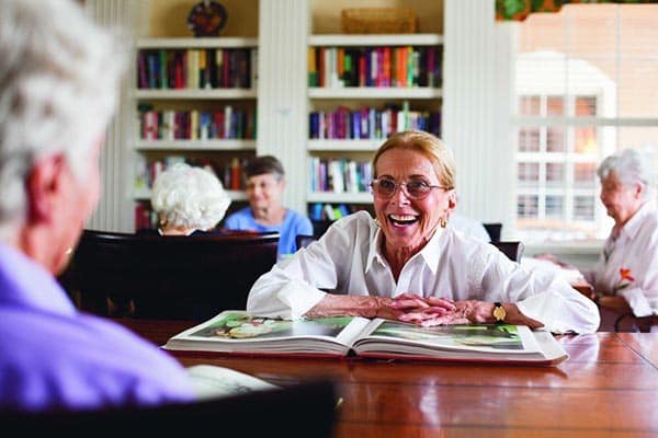 Plenty of books to read in our community library at Conservatory at North Austin.