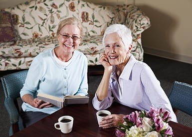 Coffee and conversation at Westbrook Gardens in Purcell, OK