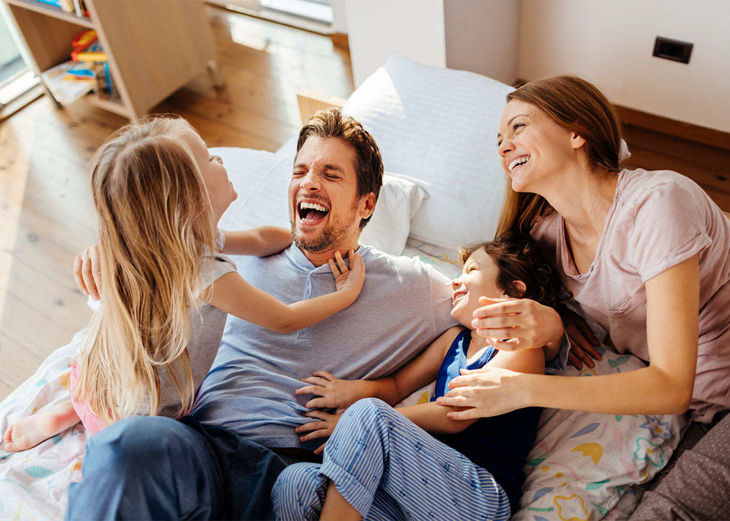 Family living at Orchard Meadows Apartment Homes