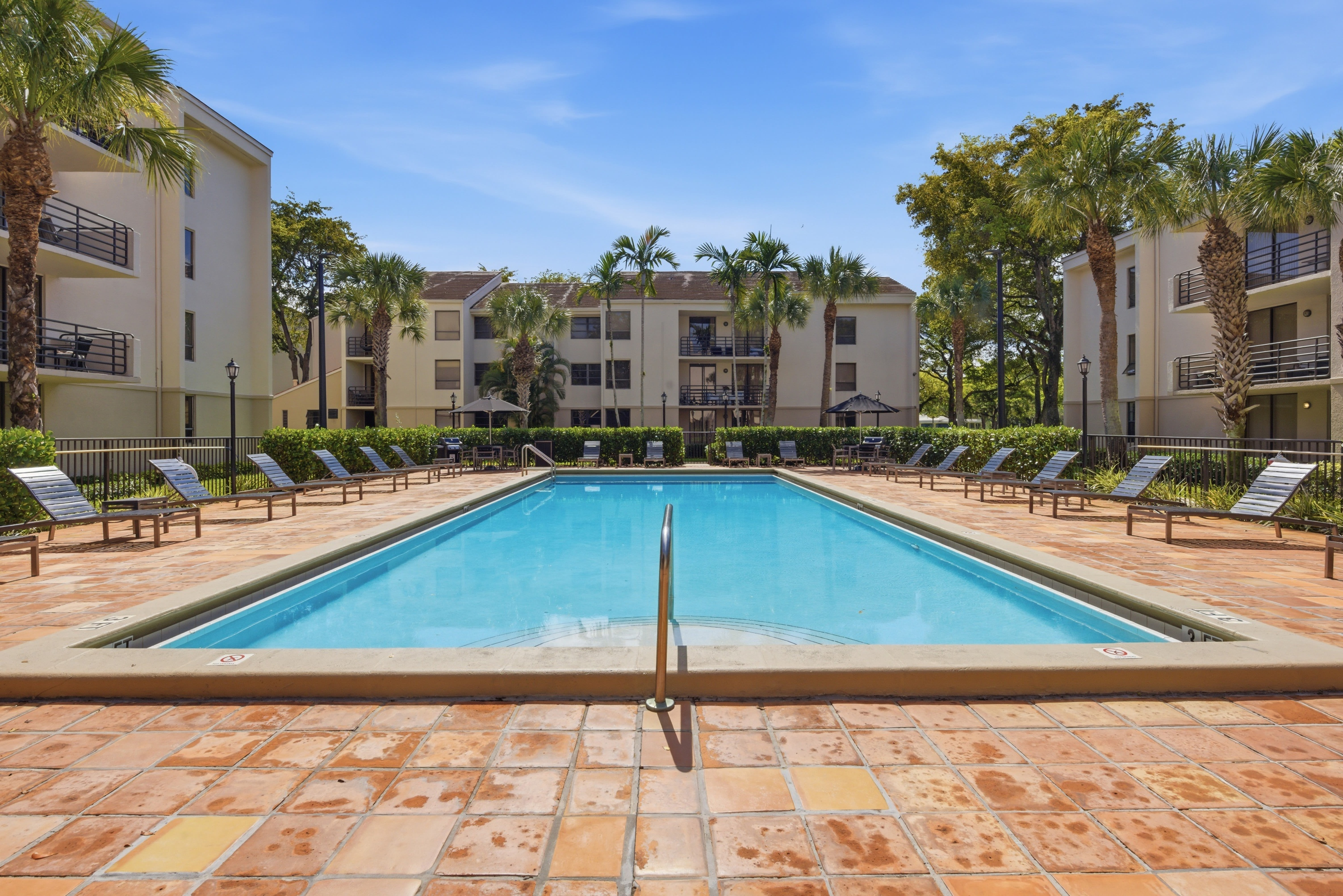 Pool at New Barn Apartments in Miami Lakes, Florida