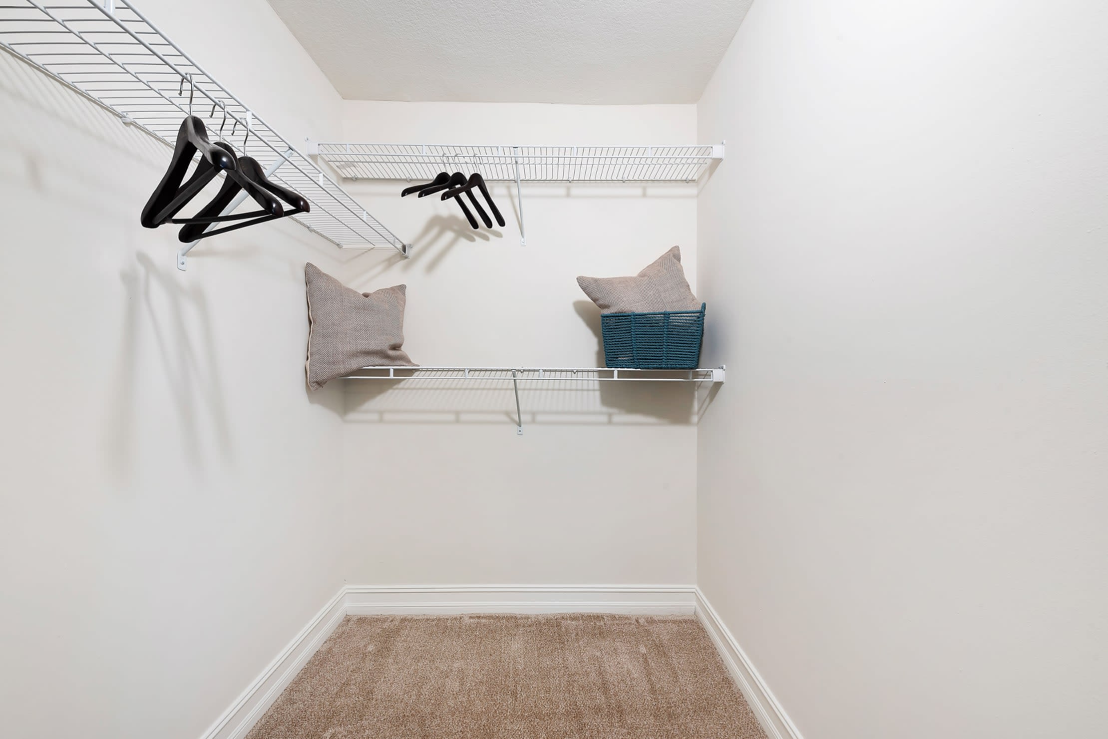 Large and spacious walk-in closet at Crescent House Apartments in Miami Lakes, Florida