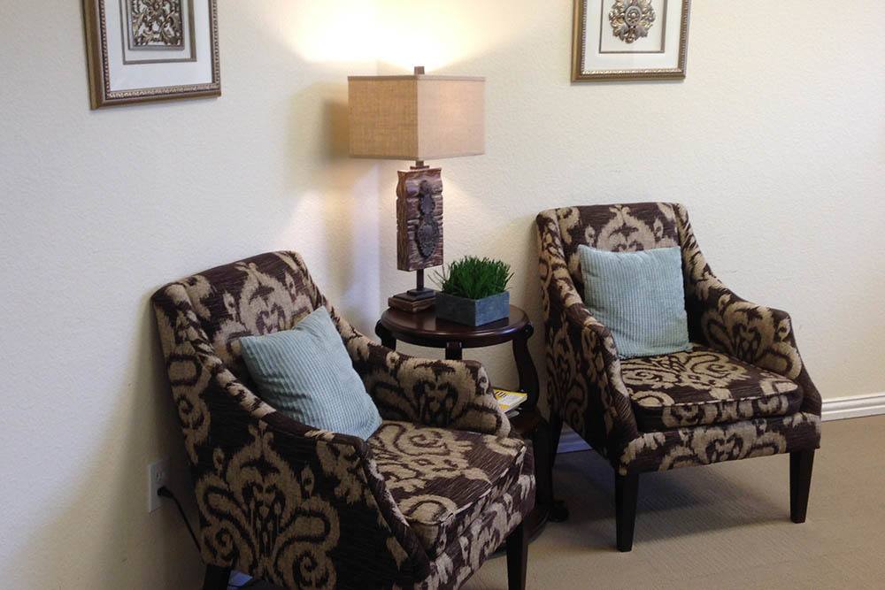 Matching chairs at Rambling Oaks Courtyard Assisted Living Residence