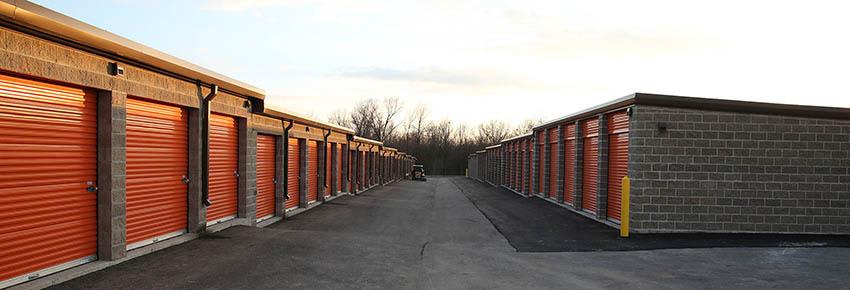 A row of storage units at A-1 Locker Rental Self Storage