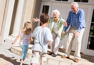 Active seniors welcoming their grandchildren in Melbourne