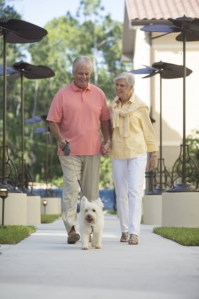 Seniors Walking Their Dog