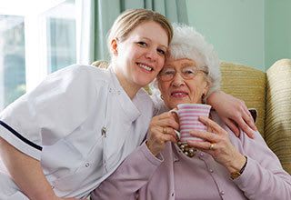 Senior living resident with nurse in Bradenton