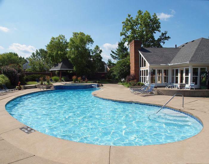 Saltwater swimming pool at Fox Chase Apartments