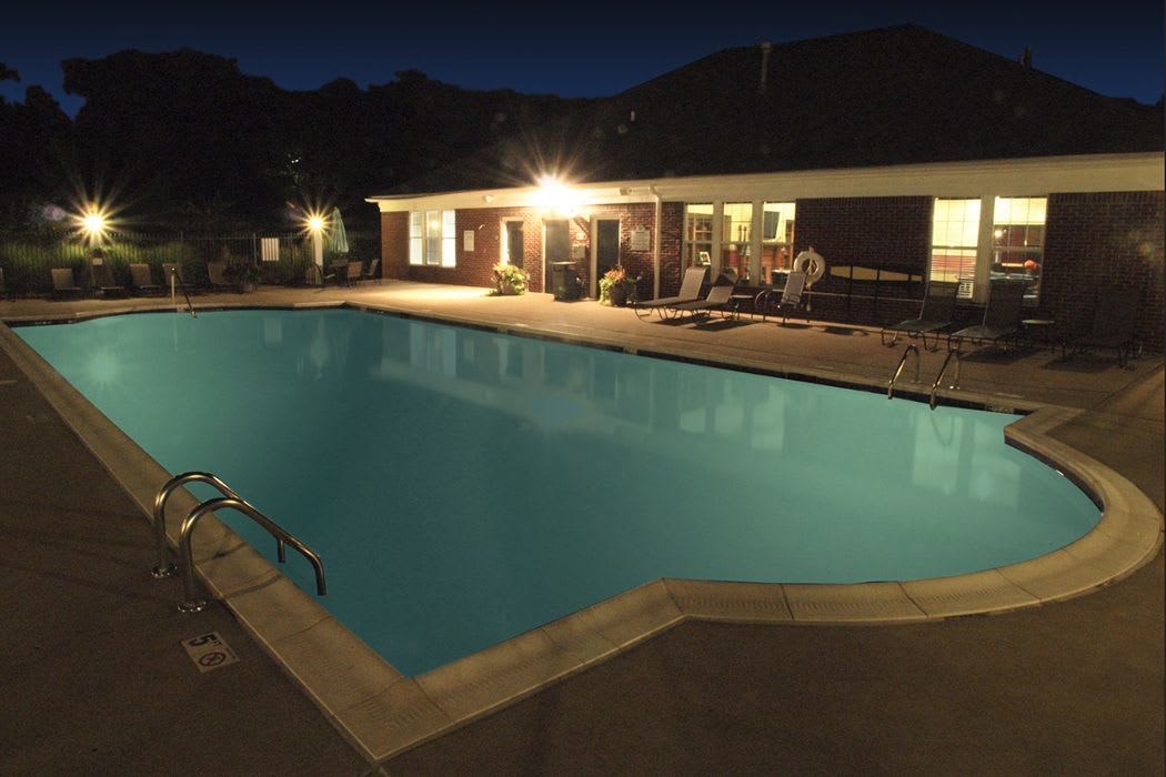 illuminated pool at Shadow Ridge