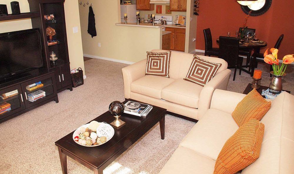Living room at Wellington Place Apartments