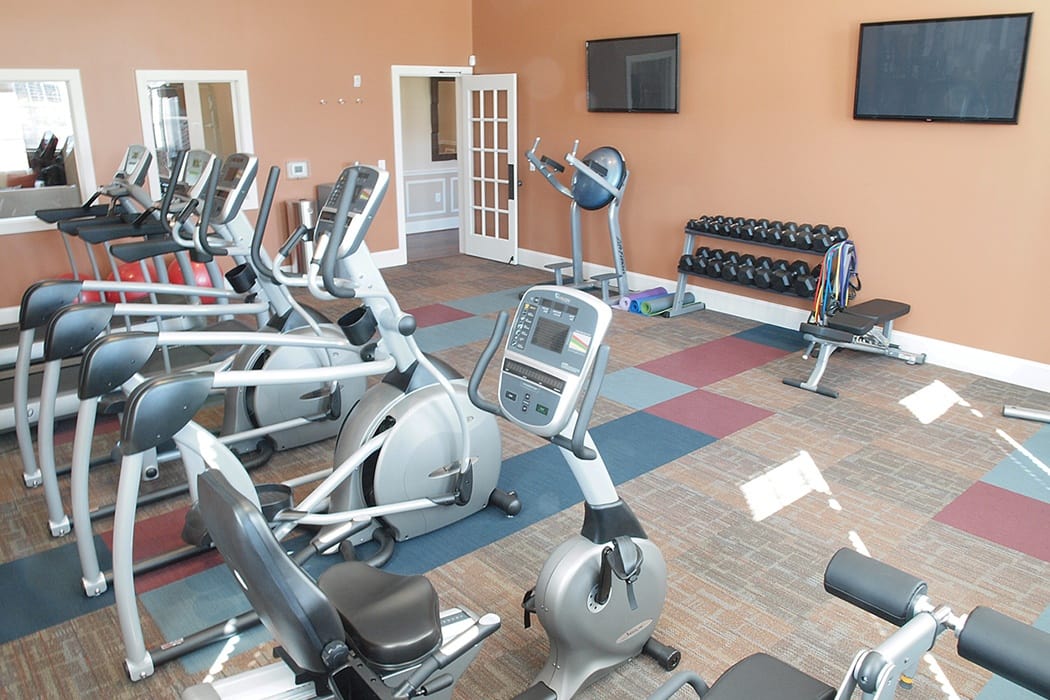 Fitness center at Brinley Place Apartments