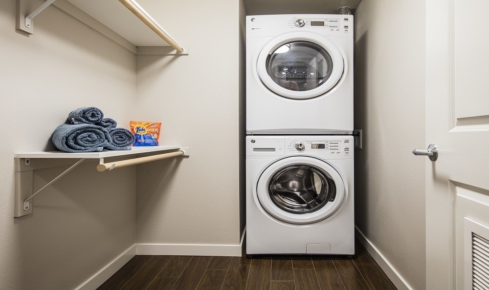 In-home washer and dryer at The Meyden in Bellevue, Washington