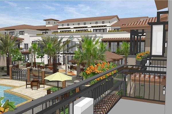 Rendering from patio at Pillar Properties in Seattle