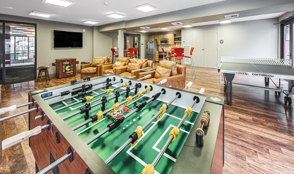 Resident Lounges and Game Room at The Lyric in Seattle, Washington