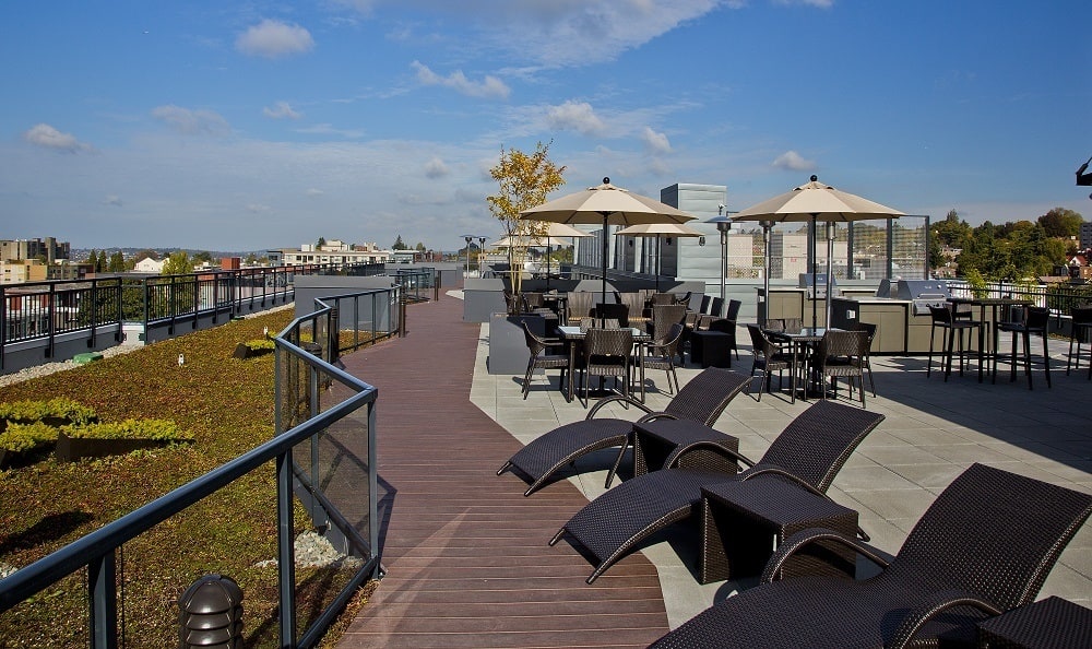 Rooftop with stunning views of Seattle, Washington from The Lyric