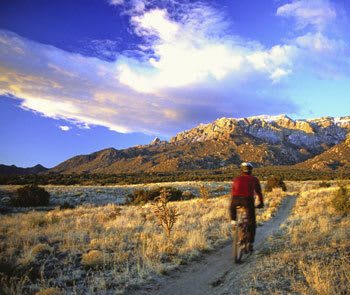 Mountain bike riding in Albuquerque, NM.