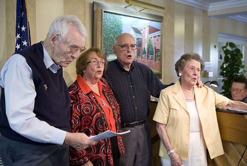 Senior friends enjoying life at Abbotswood at Irving Park