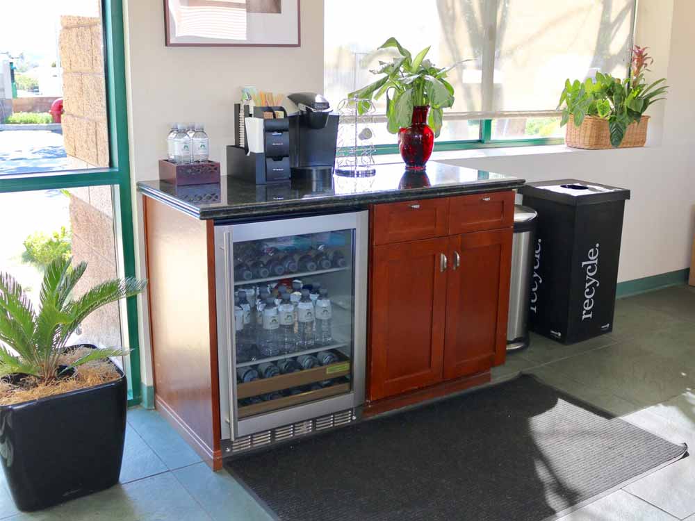 Coffee and water available at SoCal Self Storage in Simi Valley, California