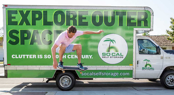 Free move-in truck at SoCal Self Storage in Torrance, California