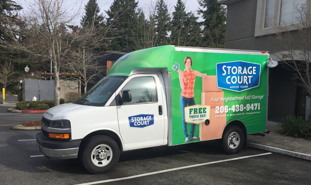 Free moving truck specials at self storage in Mercer Island