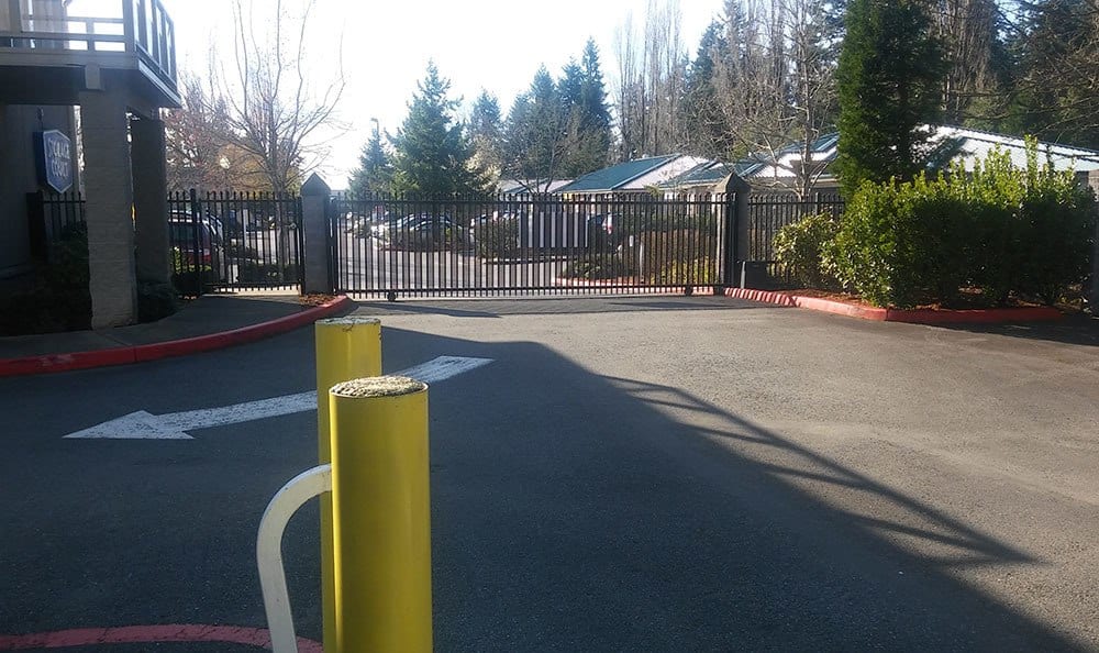 Gated entry at self storage in Mercer Island