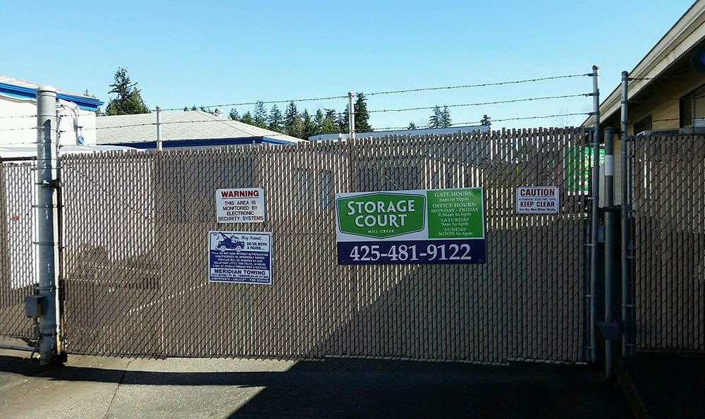 Gated entry at Mill Creek self storage