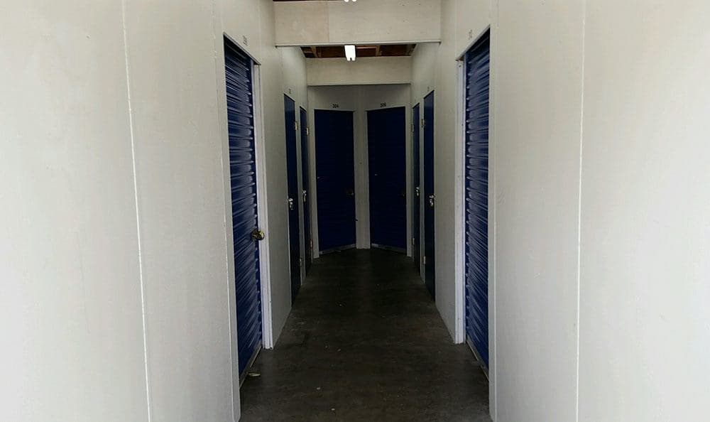 Inside self storage in Mill Creek