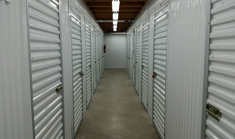 Inside storage units at Monroe self storage