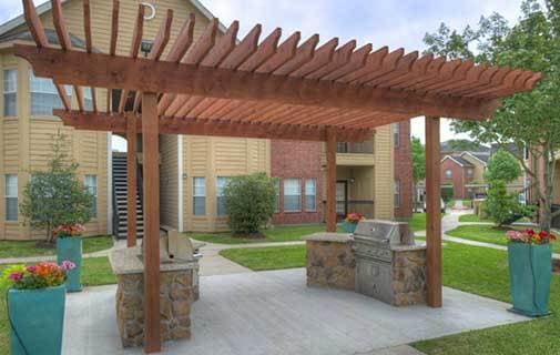 Our wonderful apartment community here at Advenir at The Med Center has a beautiful grilling area.