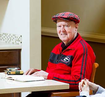 Senior man reading a book