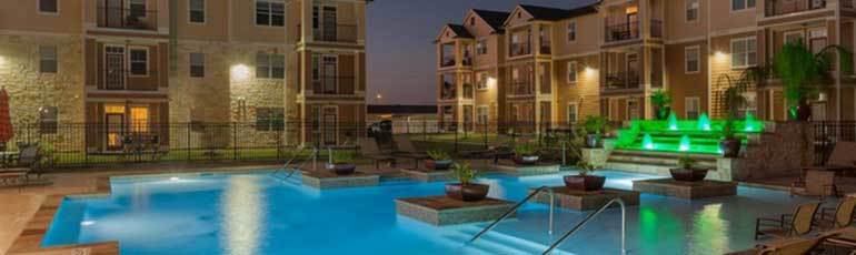 Amenities at Oak Forest include a sparkling pool.