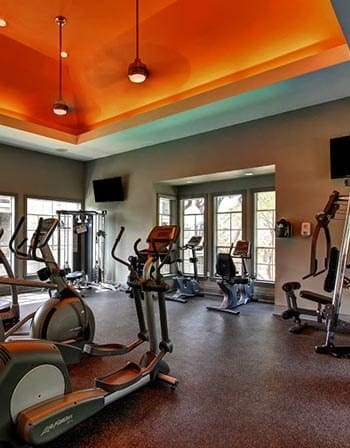 Modern exercise equipment at the apartments for rent in San Antonio