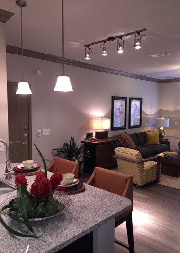 Open floor plans at the apartments for rent in Houston