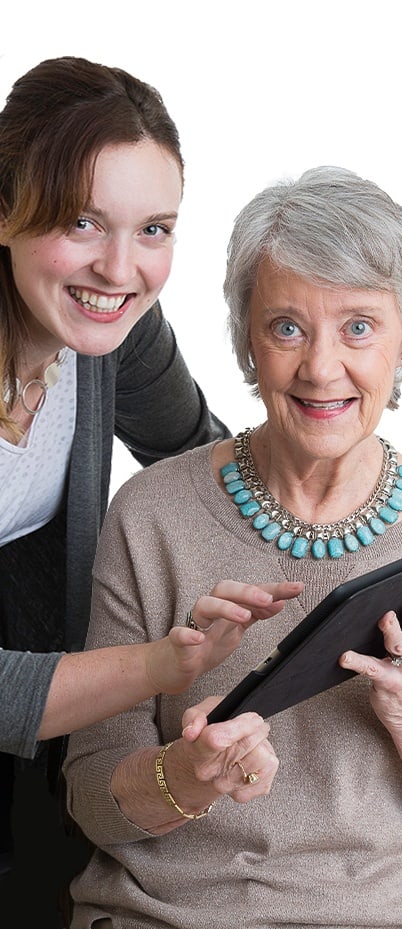 Resident and the care taker senior living community in Irvine