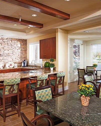 Dining area at The Wellington senior living community in Salt Lake City