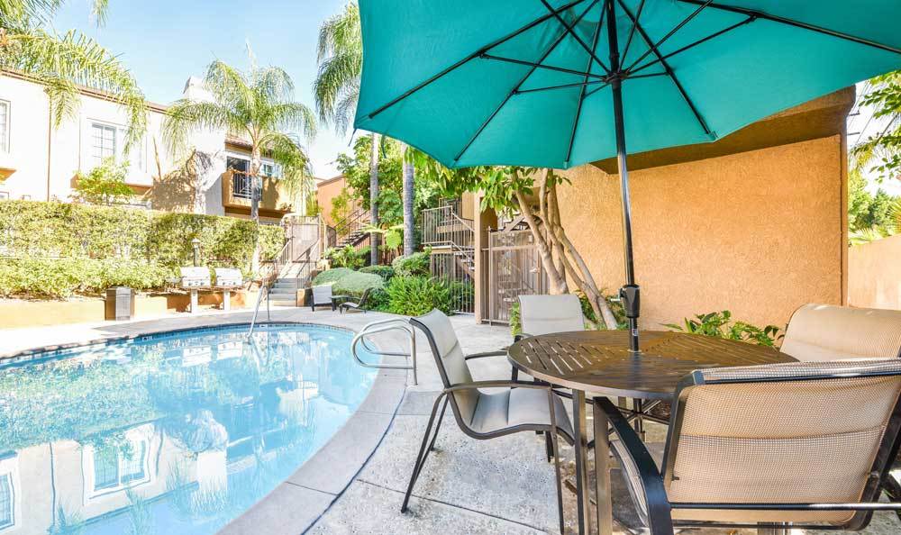Swimming pool at apartments in Burbank, CA