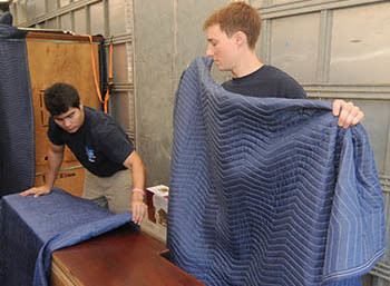 Unloading furniture at Virginia Varsity Transfer