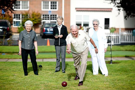 Games and activities with friends at American House Senior Living
