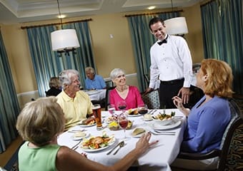 Dining with friends at Aston Gardens
