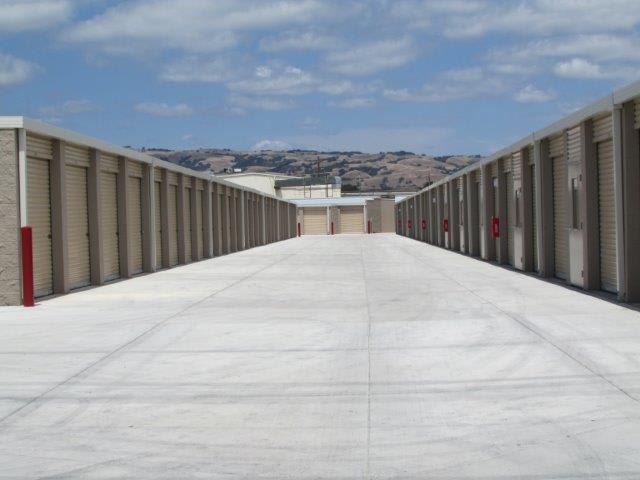 Wide driveways at Gilroy Self Storage in Gilroy, California. 