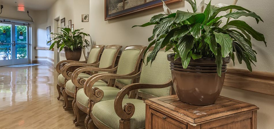 sitting area in a hallway at Kauai Care Center in Waimea, Hawaii