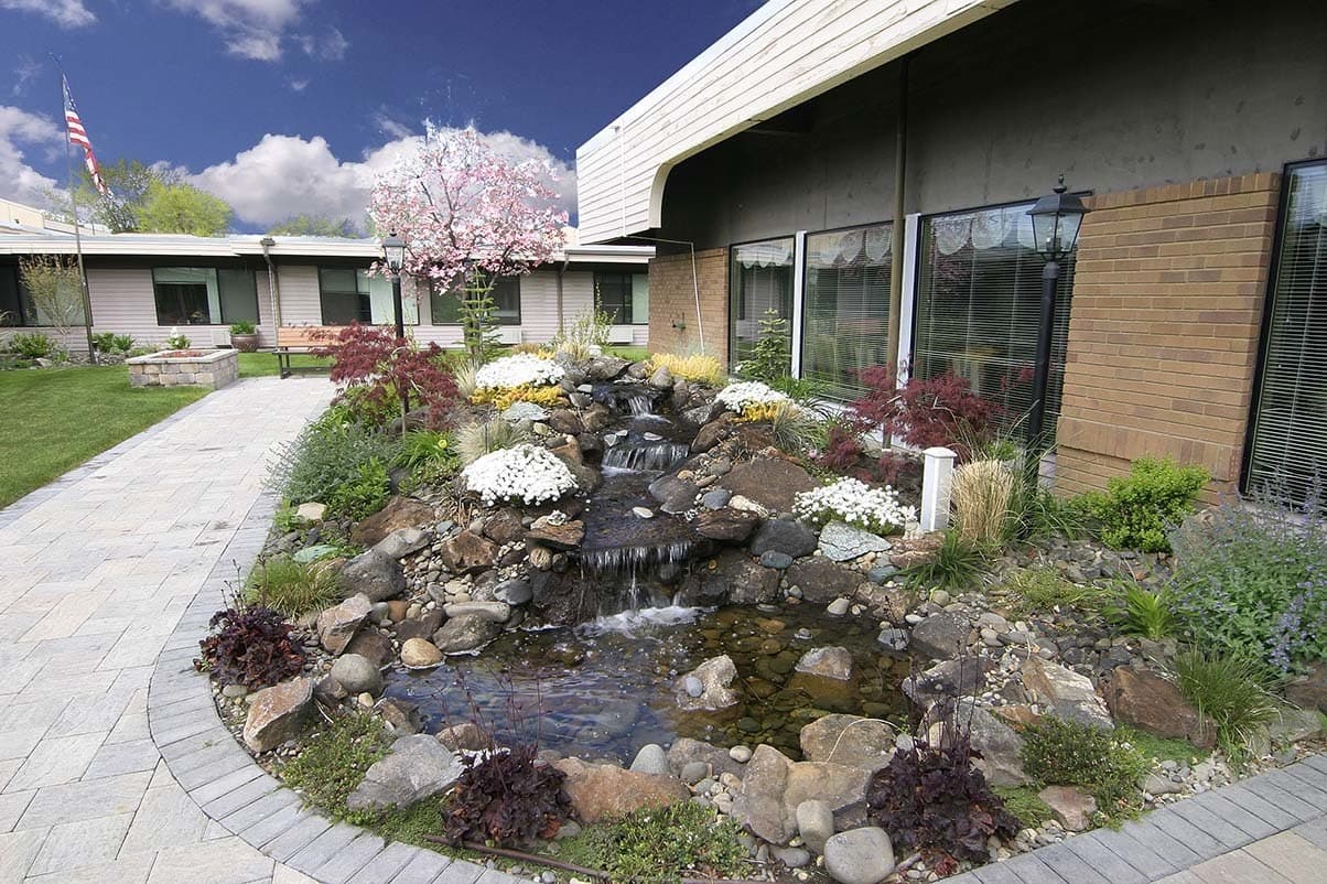 pond outside at Good Samaritan Health Care Center in Yakima, Washington