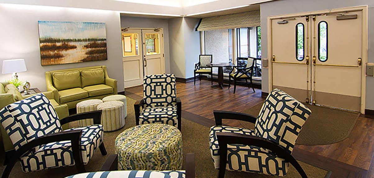 One of the many sitting rooms at Park Rose Care Center in Tacoma, WA.