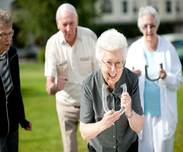 Seniors enjoying life enrichment activities in Fallbrook, California.