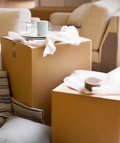 Image of boxes and packing tape as some new A Storage Place clients prep for their move.